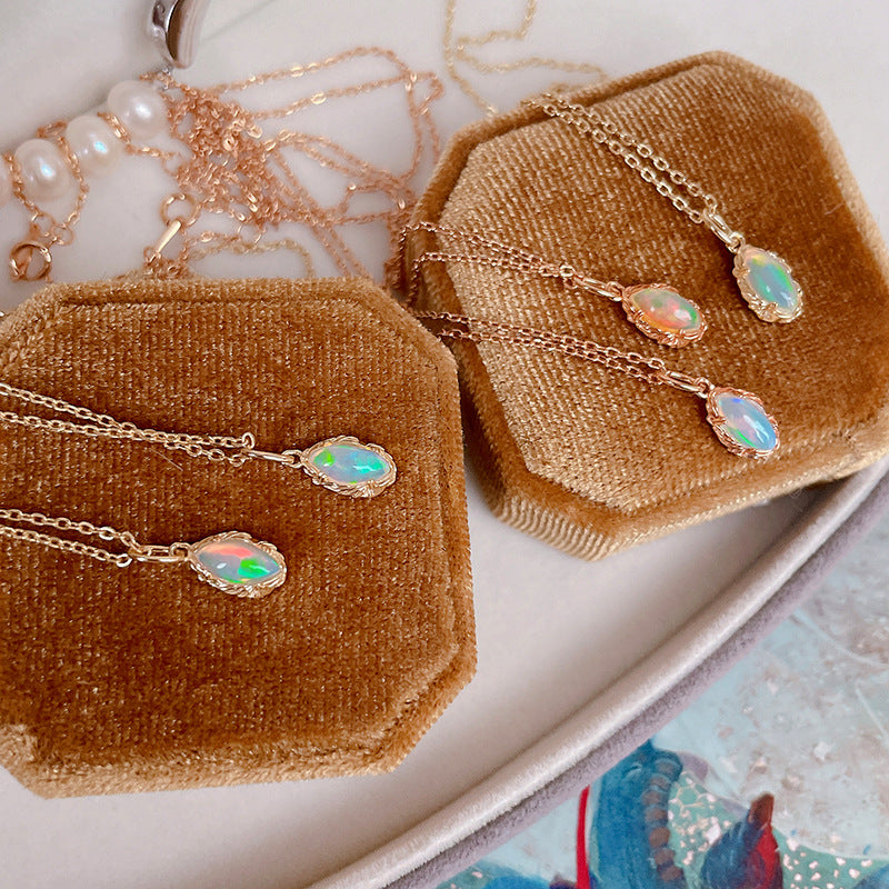 Vintage Opal Birthstone Necklace