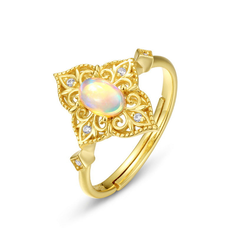 Retro Filigree Opal Heirloom Ring