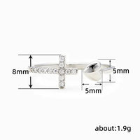 Cross Heart Open Pinky Ring