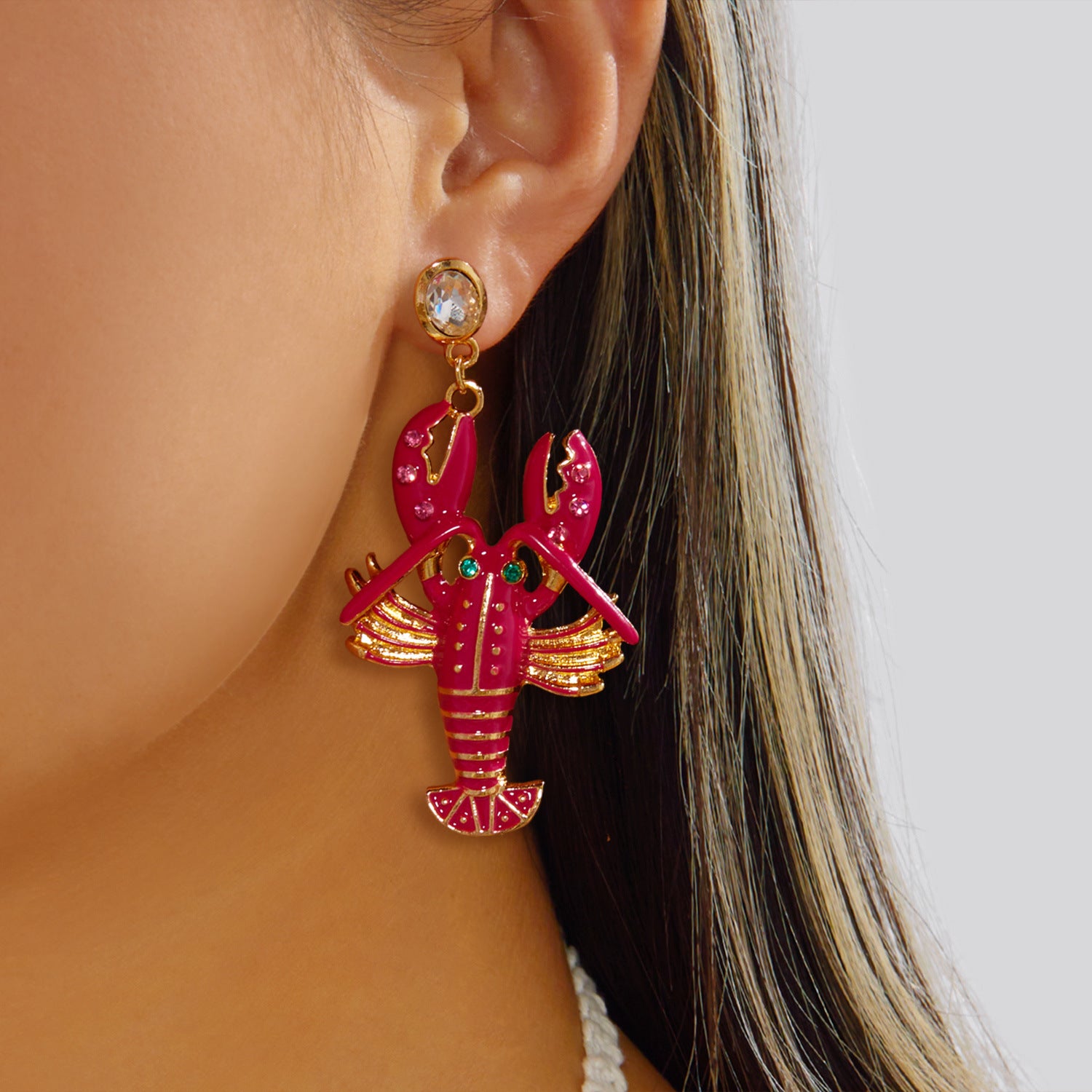 Coastal Summer Lobster Oversize Earrings