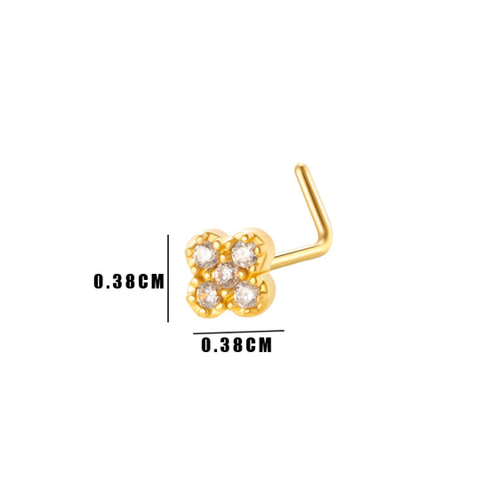 Little Bow Flower L Shape Nose Ring