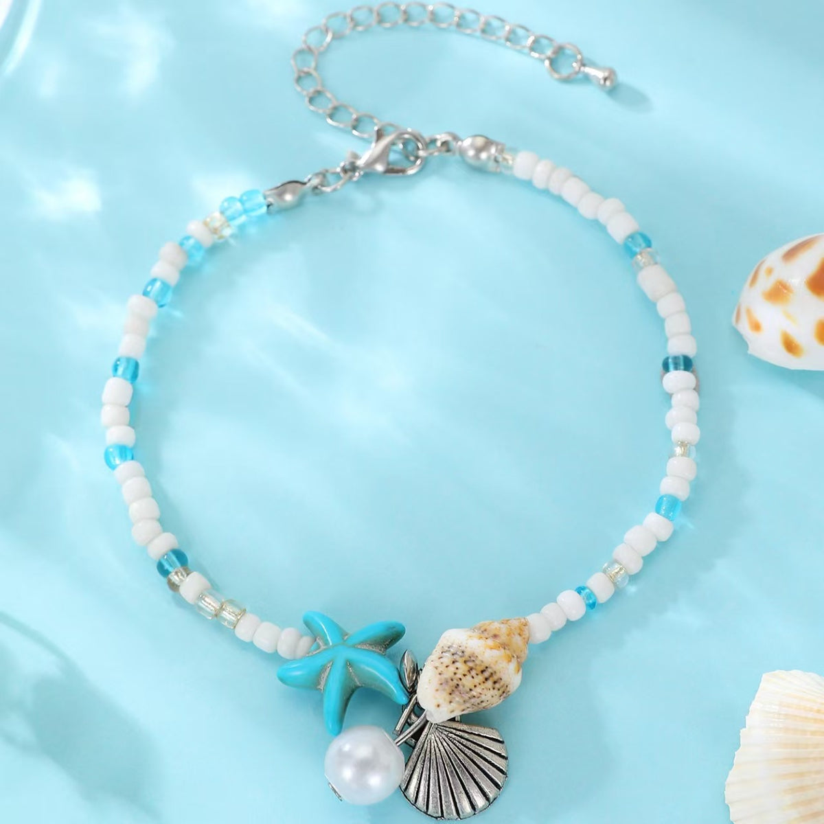 Coastal Charm Colorful Beaded Anklet