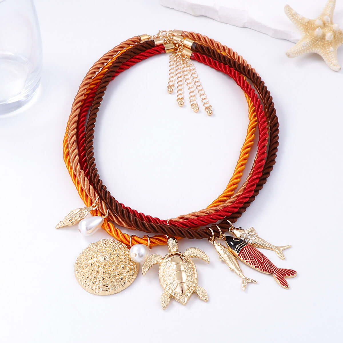 Marine Life Beach Style Layering Necklace