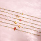 Gold Thin Tennis Bracelet with Bow