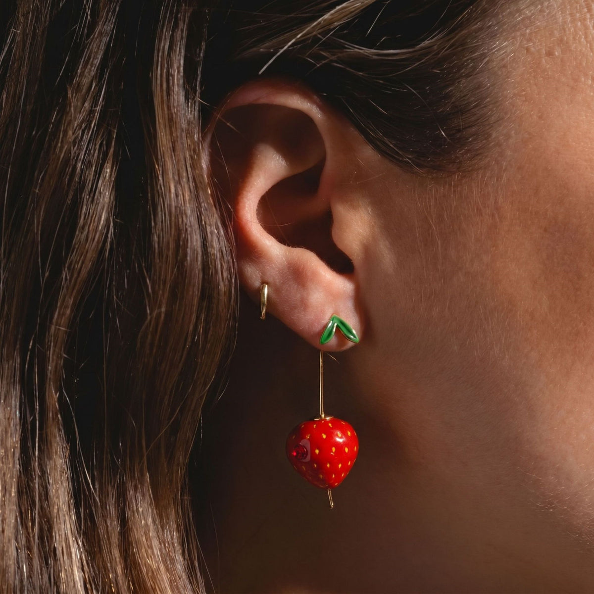 Sweet Harvest Strawberry Fruit Drop Earrings