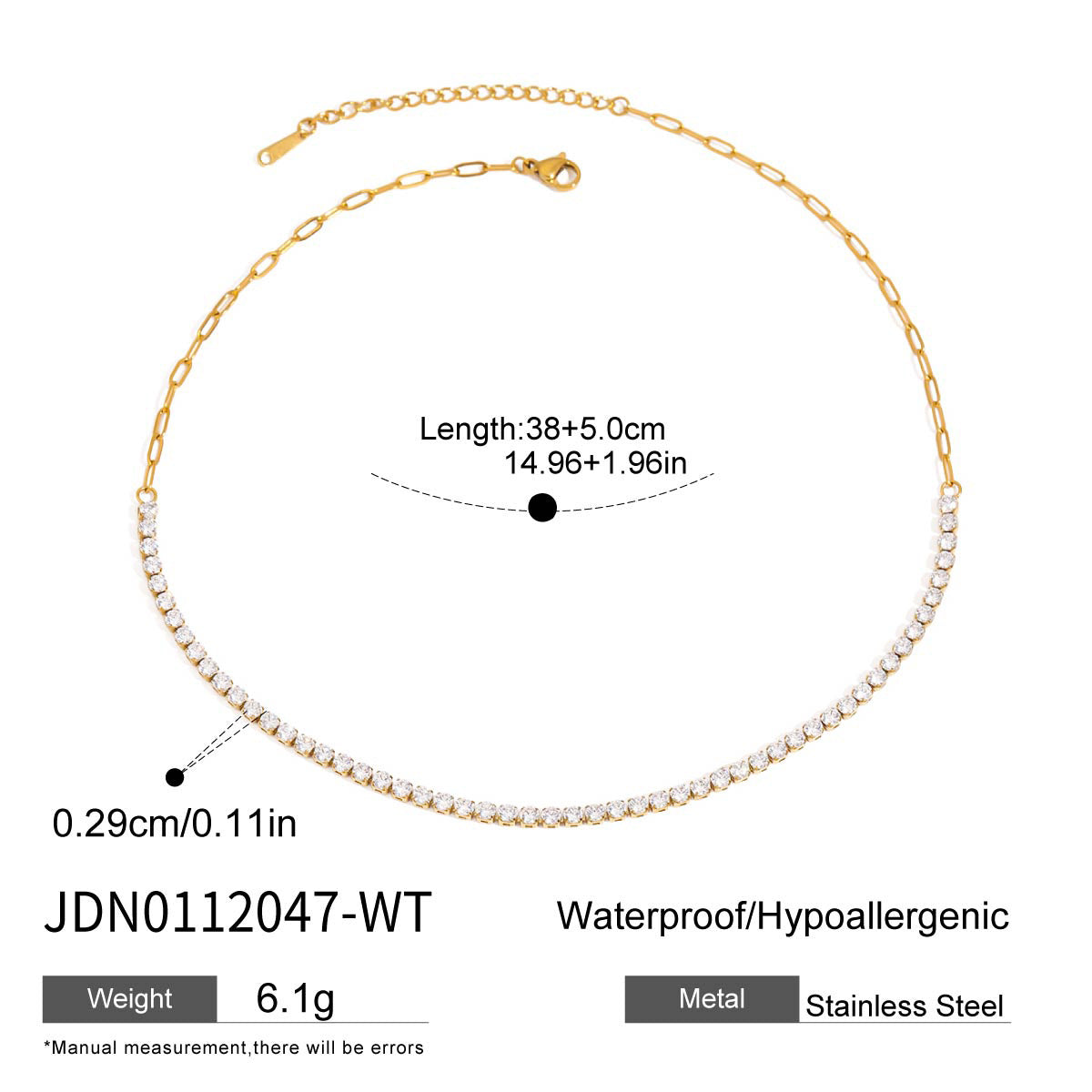 Simple WaterDrop CZ Necklace | JDN1130