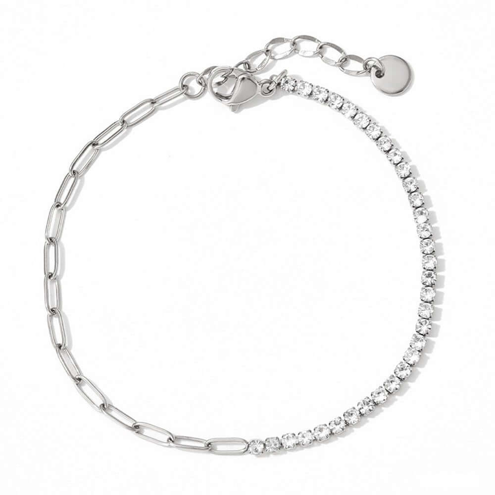 Sparkling Silver Tennis Anklets Bracelet