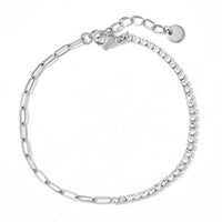Sparkling Silver Tennis Anklets Bracelet