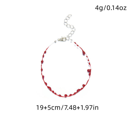 Crimson Veil Blood Drop Layered Necklace
