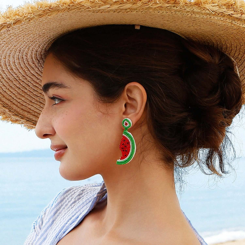 Summer Beach Palm Tree Fruits Earrings