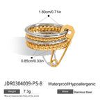 Safety Pin Multiple Layer Stacking Ring