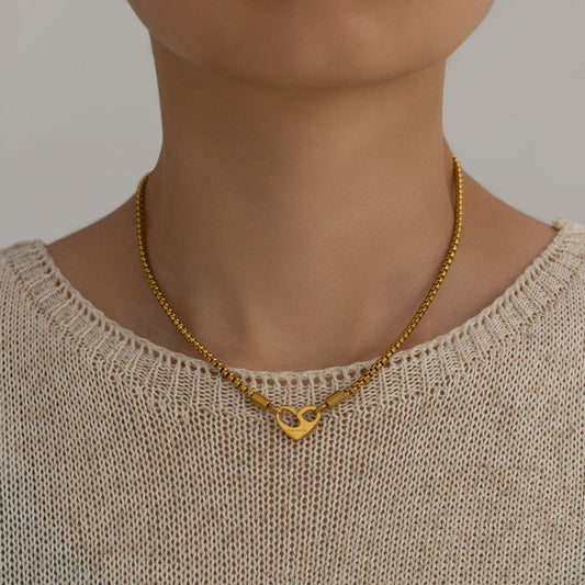 Stainless Steel Heart Necklace Valentine Necklace