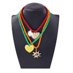 Multi Strand Sun Love Holiday Necklace