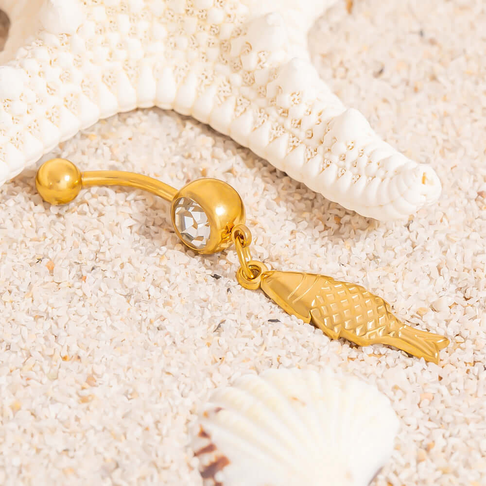 Shell Starfish Animal Dangle Belly Ring