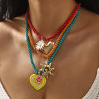 Multi Strand Sun Love Holiday Necklace