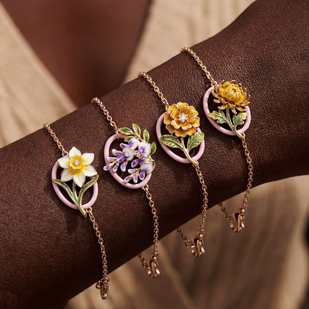Chrysanthemum Birth Flower Bracelet