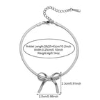 Gold Bow Herringbone Anklet Chain