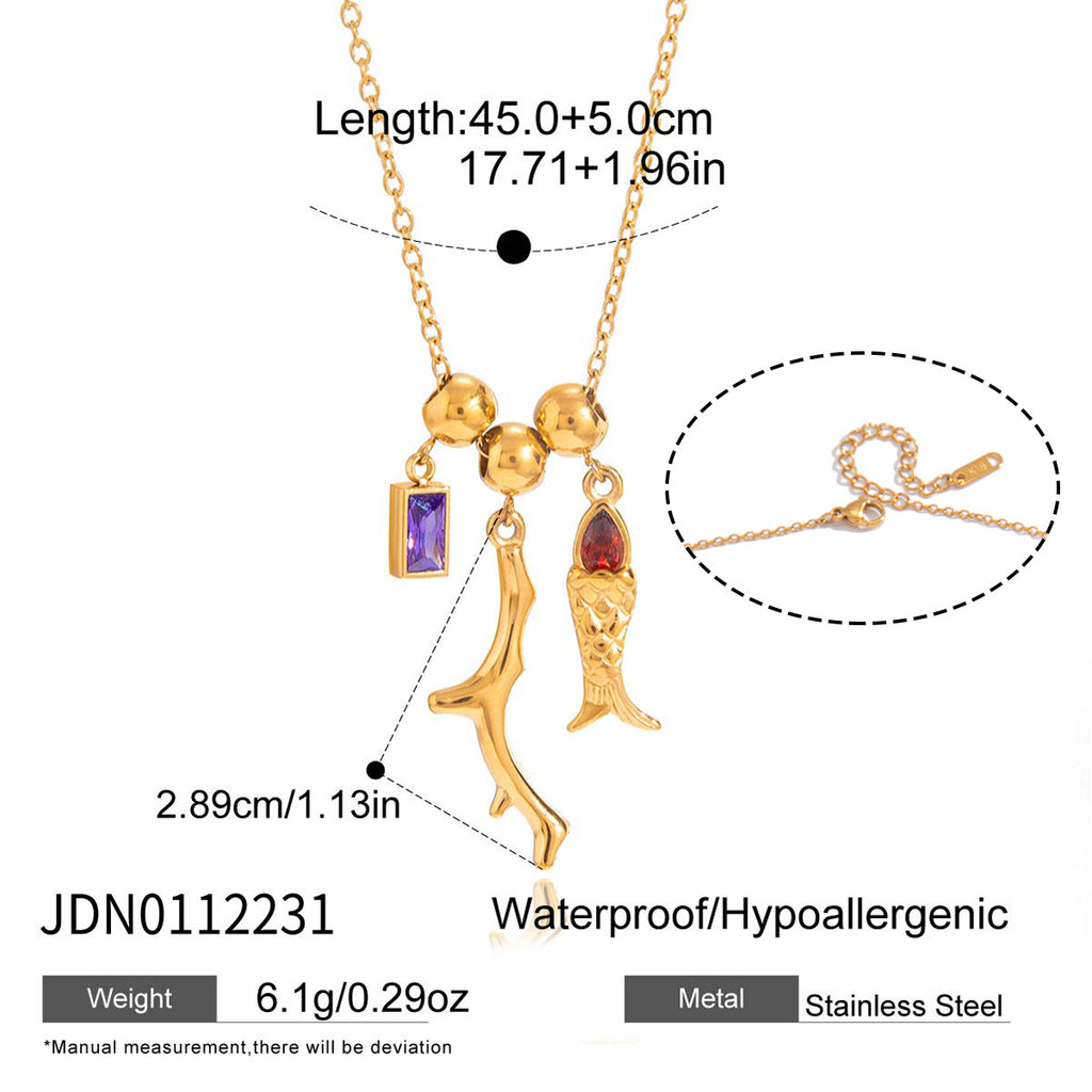 Y2K Fish Beaded Necklace