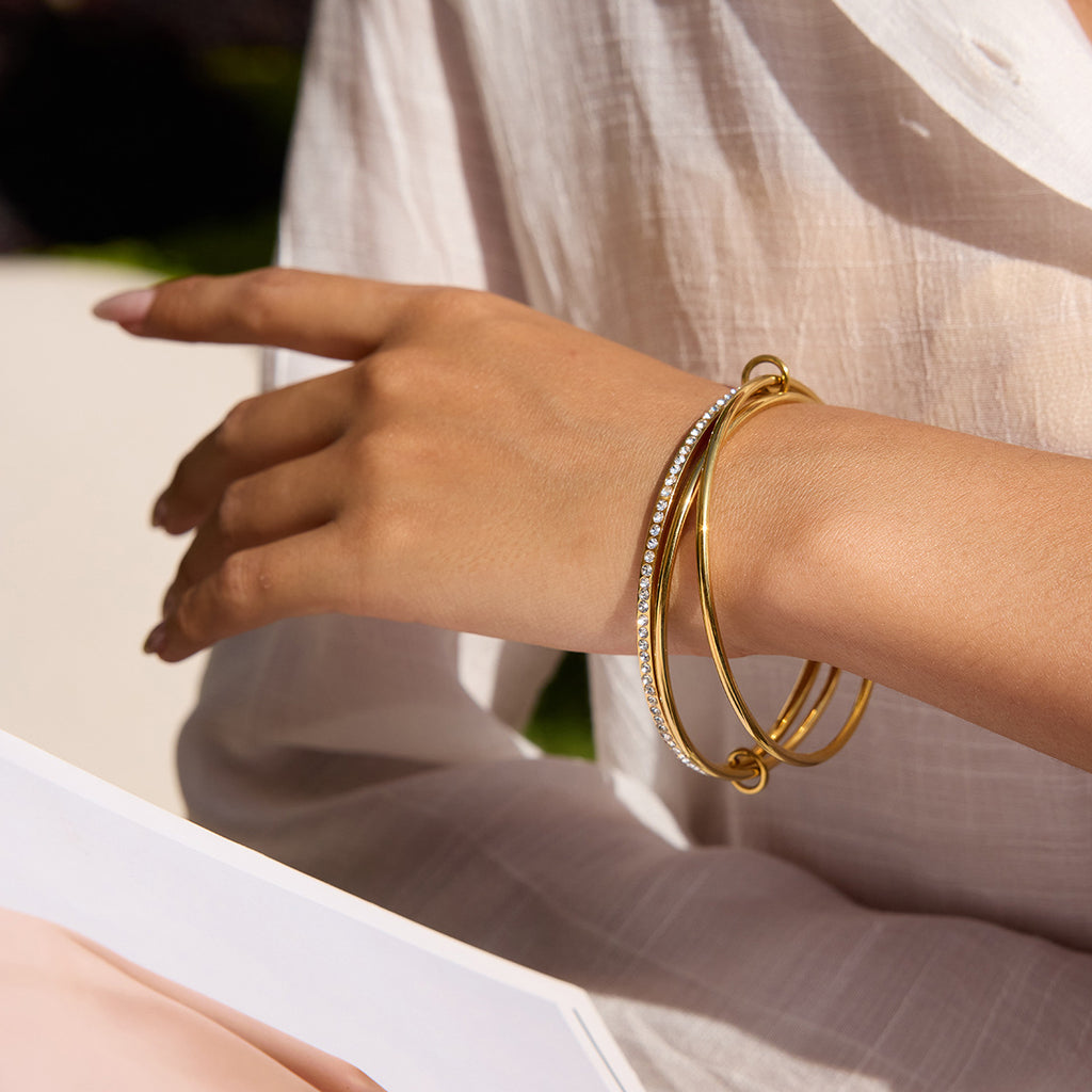 Stacking Crossover Wrap Bangle Bracelet