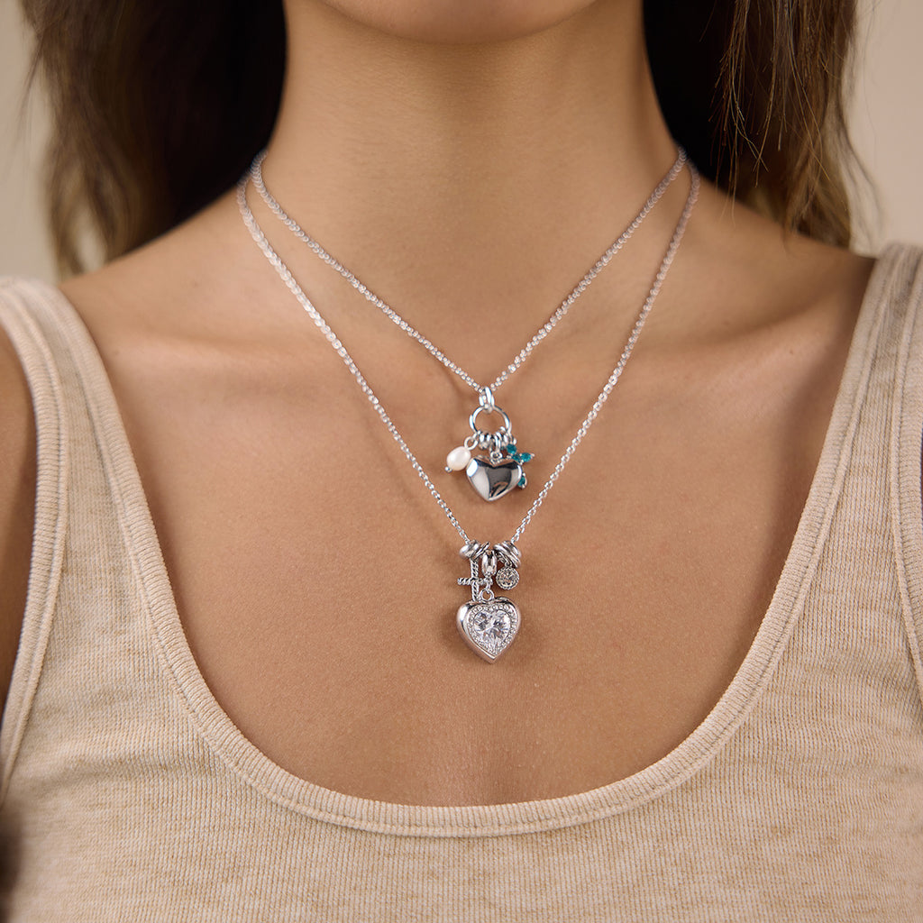 Heart Charm Cross Necklace