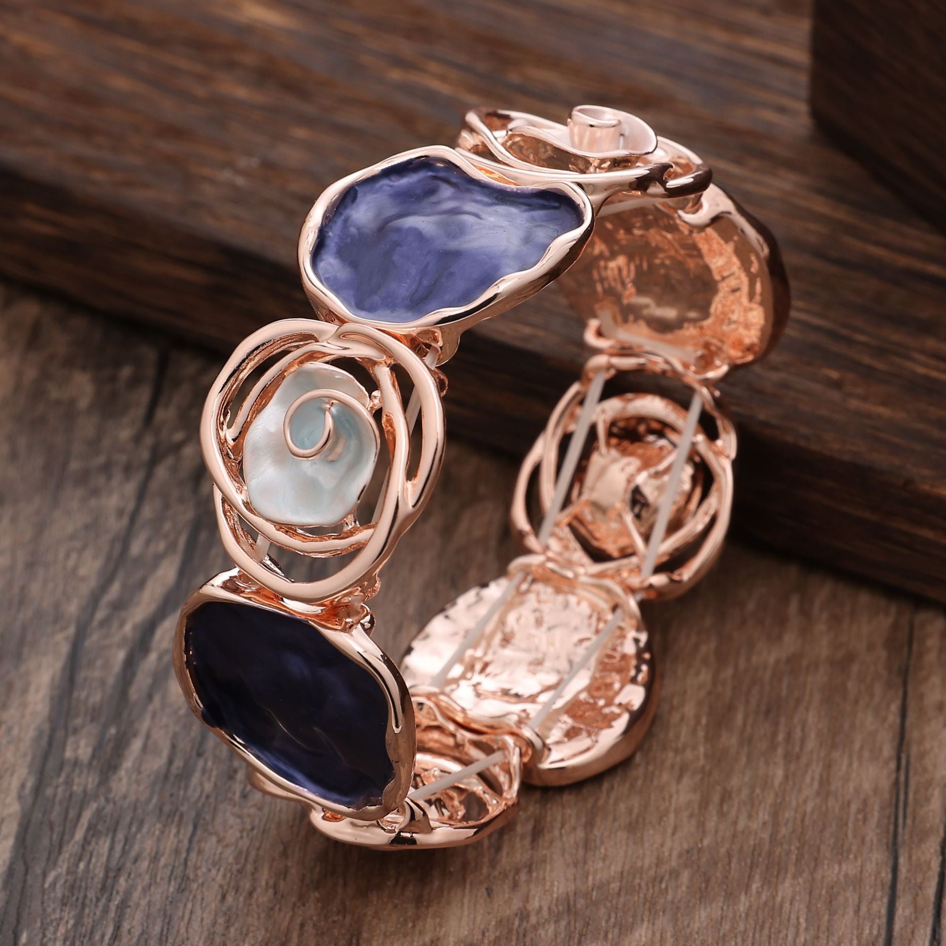 Handmade Hollow Rose Wide Strengthable Bracelet