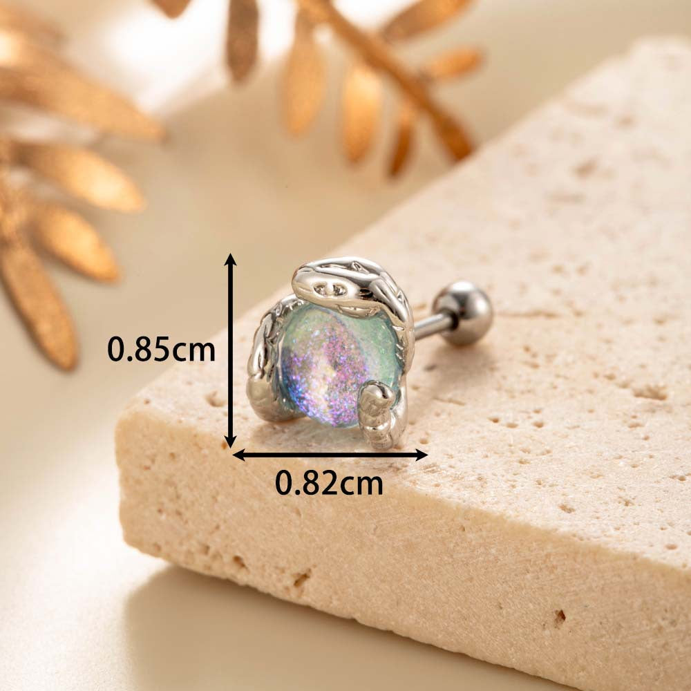Moonlit Serpent Flat Back Tragus Stud