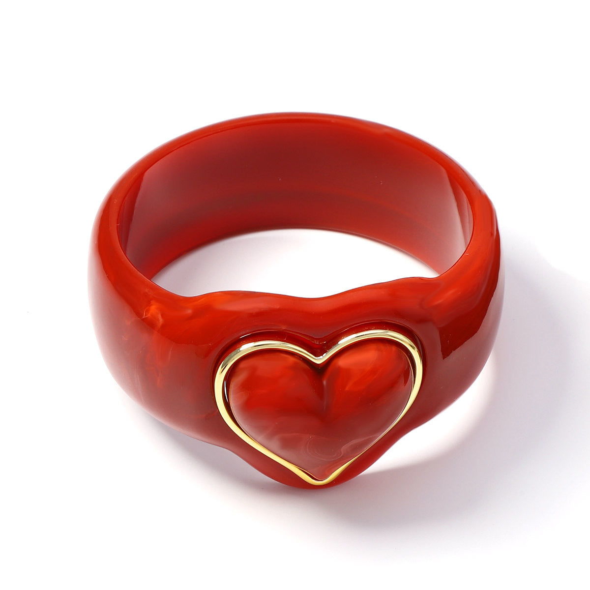Sweetheart Chunky Resin Heart Bangle