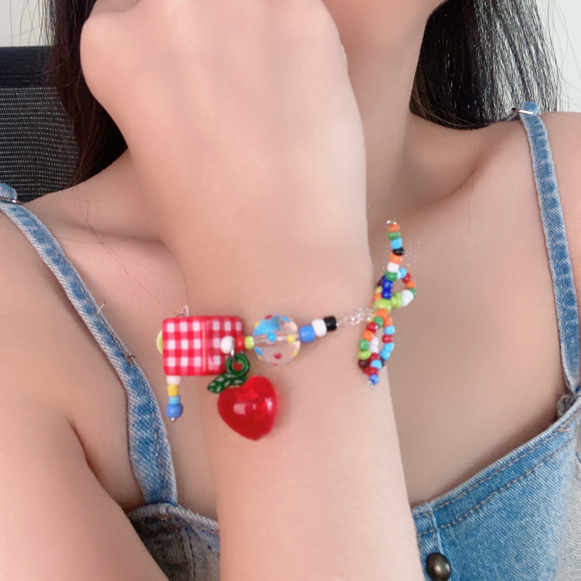 Carnival Y2K Mushroom Summer Boho Vibrant Bead Bracelet