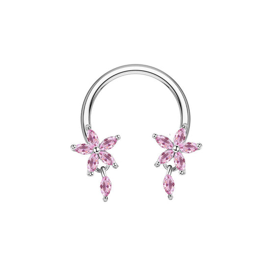 Butterfly Dangle Horseshoe Circular Barbell