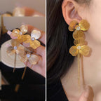 Baroque Large Flower Tassel Exaggerate Earrings
