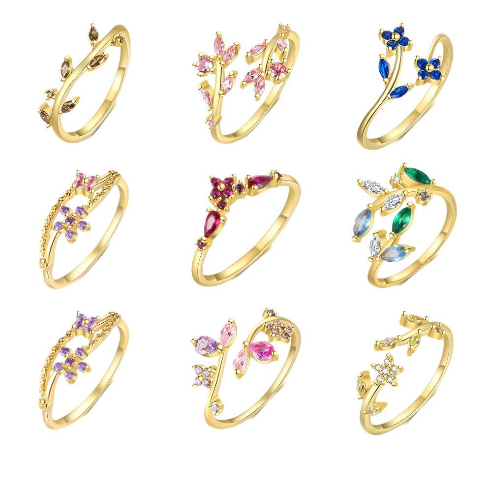 Mori Flower Open Leaf Ring