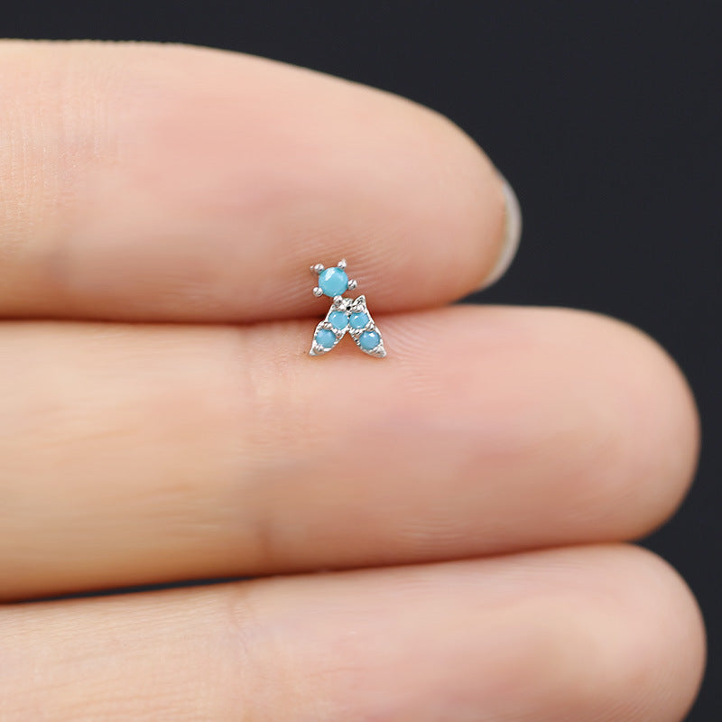 Small Flower Snake Cartilage Piercing Stud