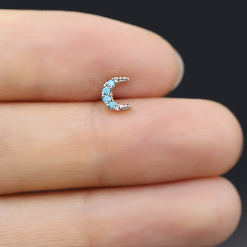 Small Flower Snake Cartilage Piercing Stud