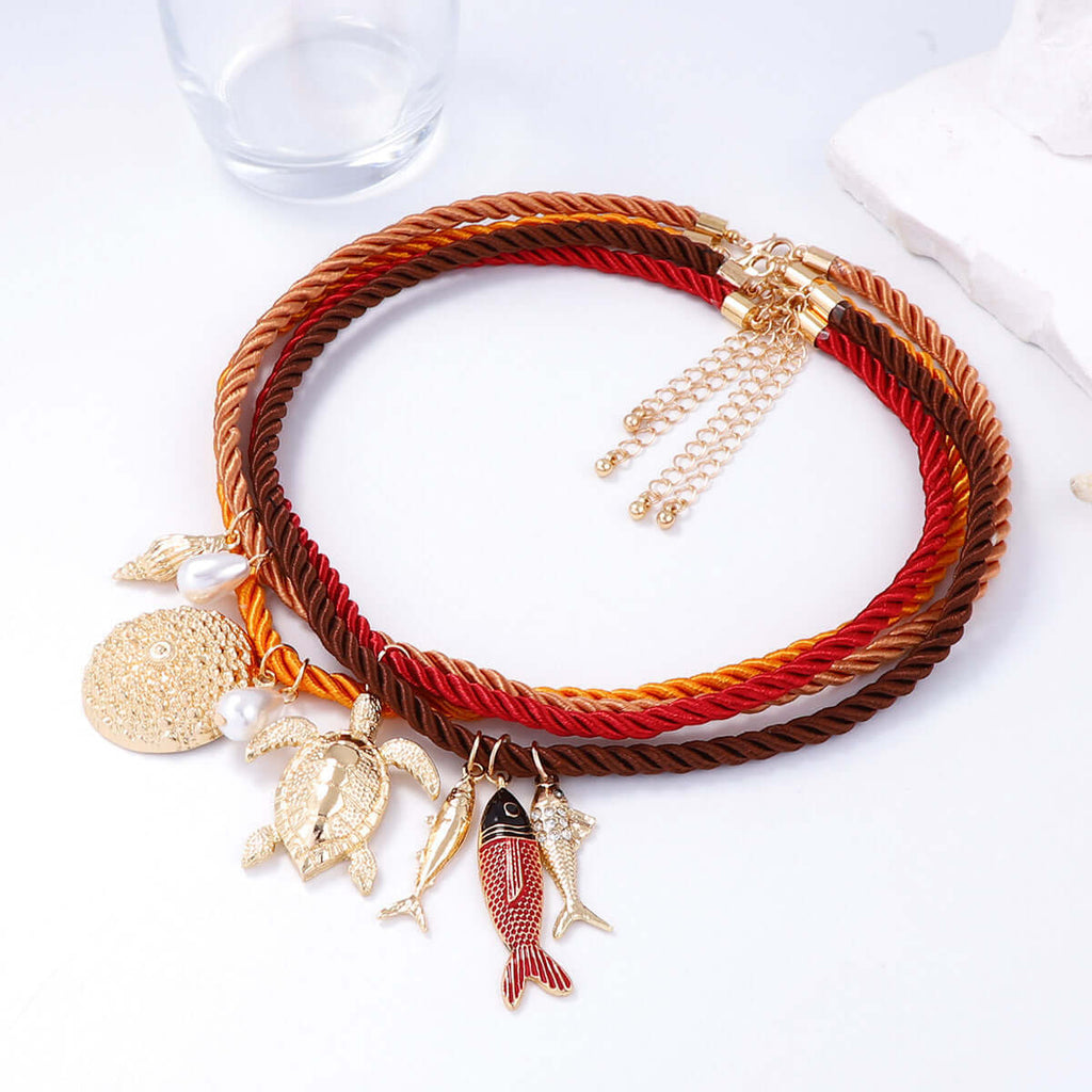 Marine Life Beach Style Layering Necklace