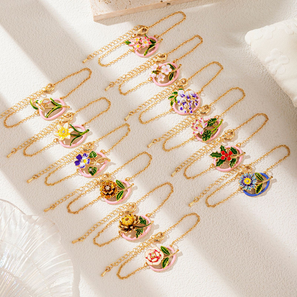 Chrysanthemum Birth Flower Bracelet
