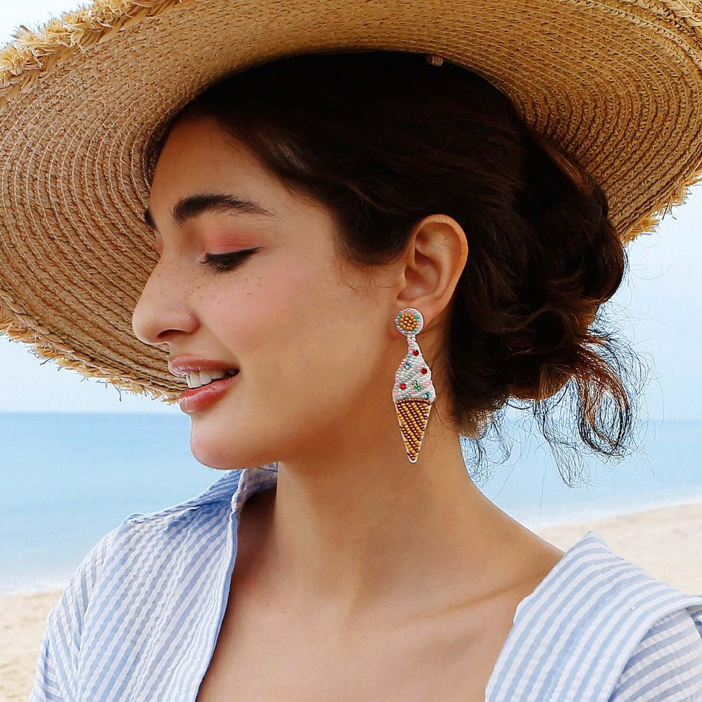 Summer Beach Palm Tree Fruits Earrings