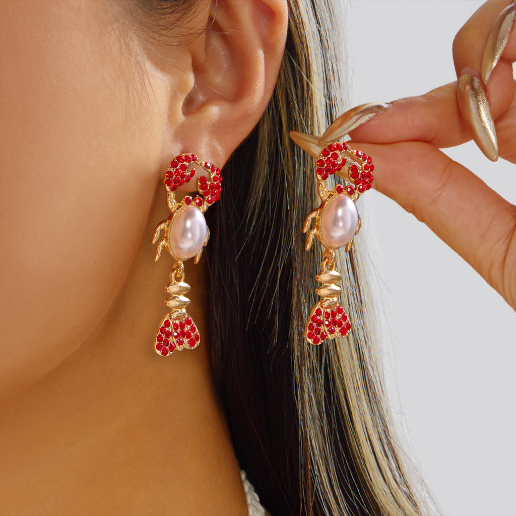 Coastal Summer Lobster Oversize Earrings