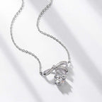 Ribbon Bow Moissanite Pendant Necklace