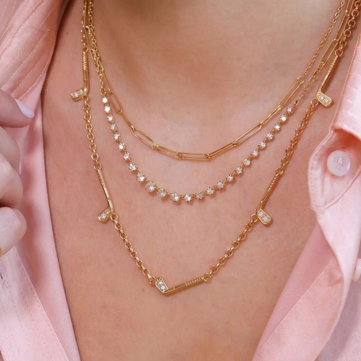 Court Crush Tennis Racket Lariat Necklace