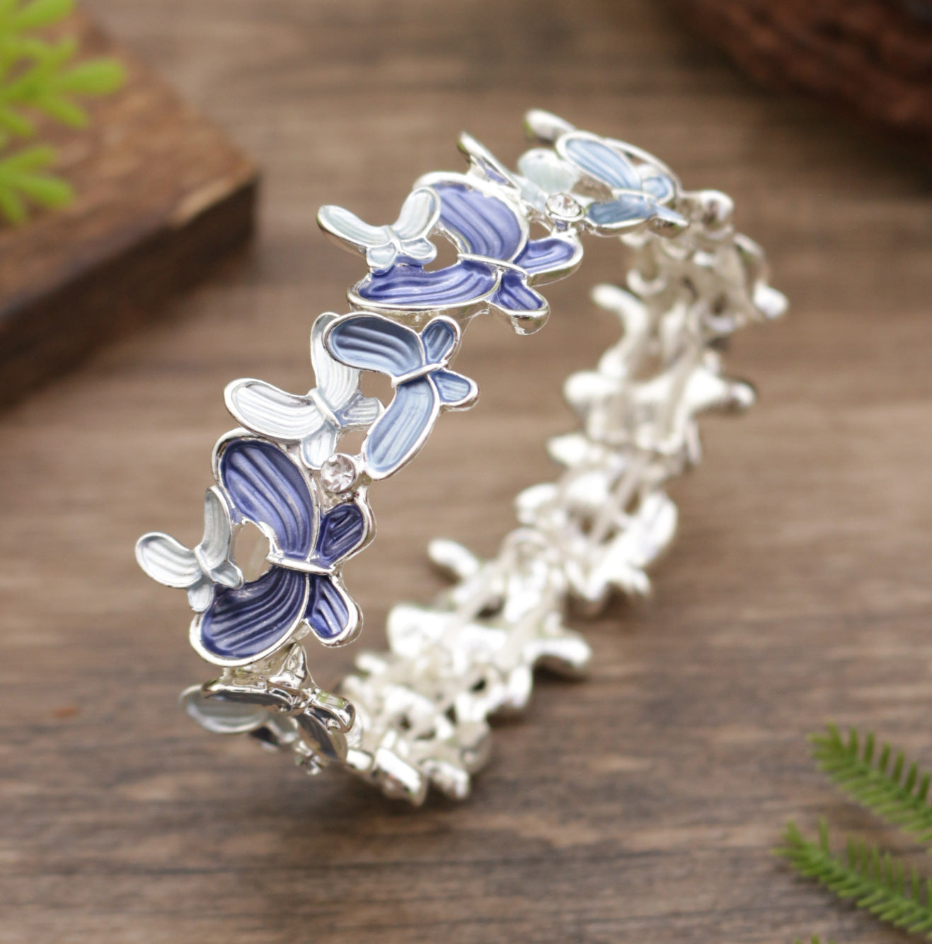 Dancing Butterfly Enamel Handmade Bracelet
