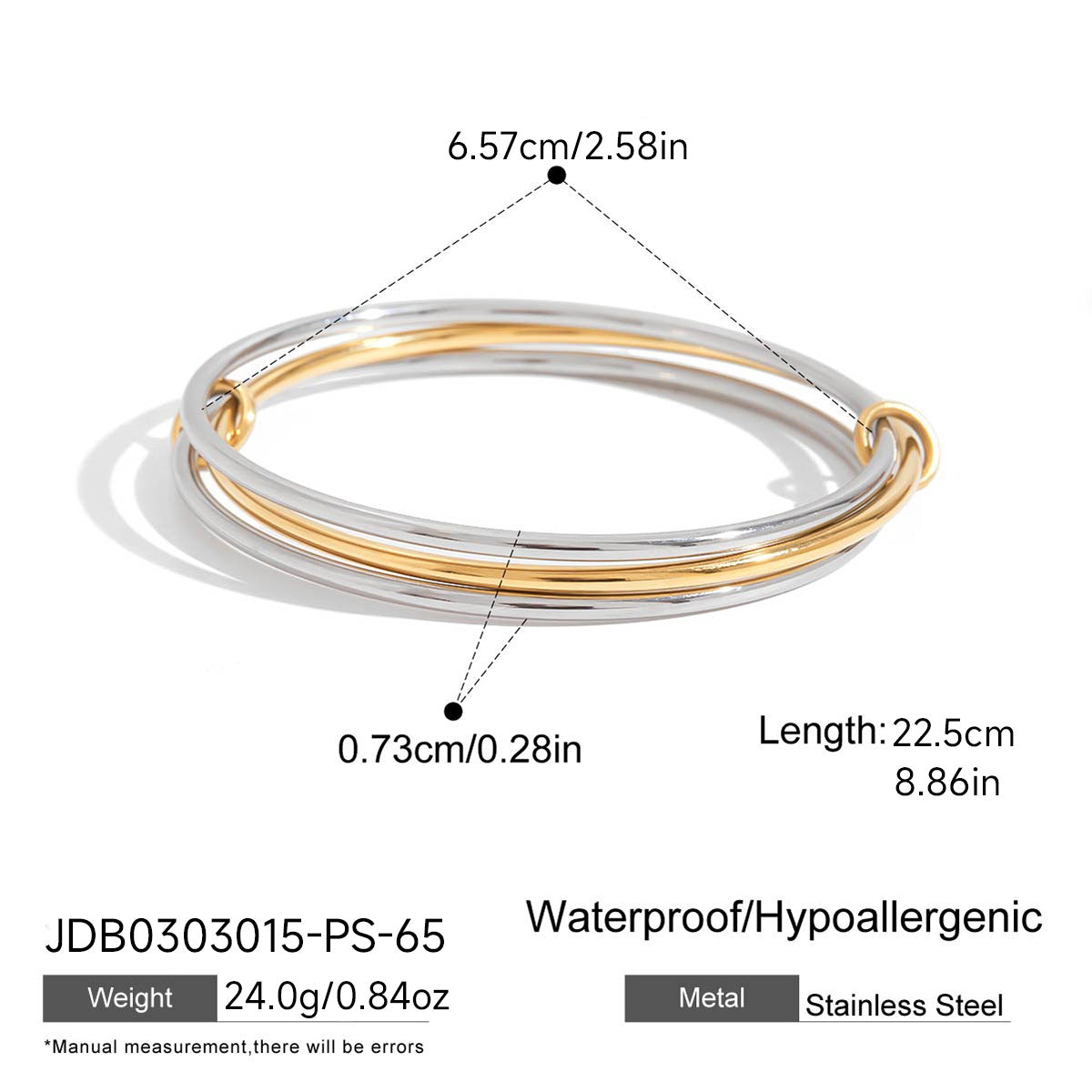Stacking Crossover Wrap Bangle Bracelet