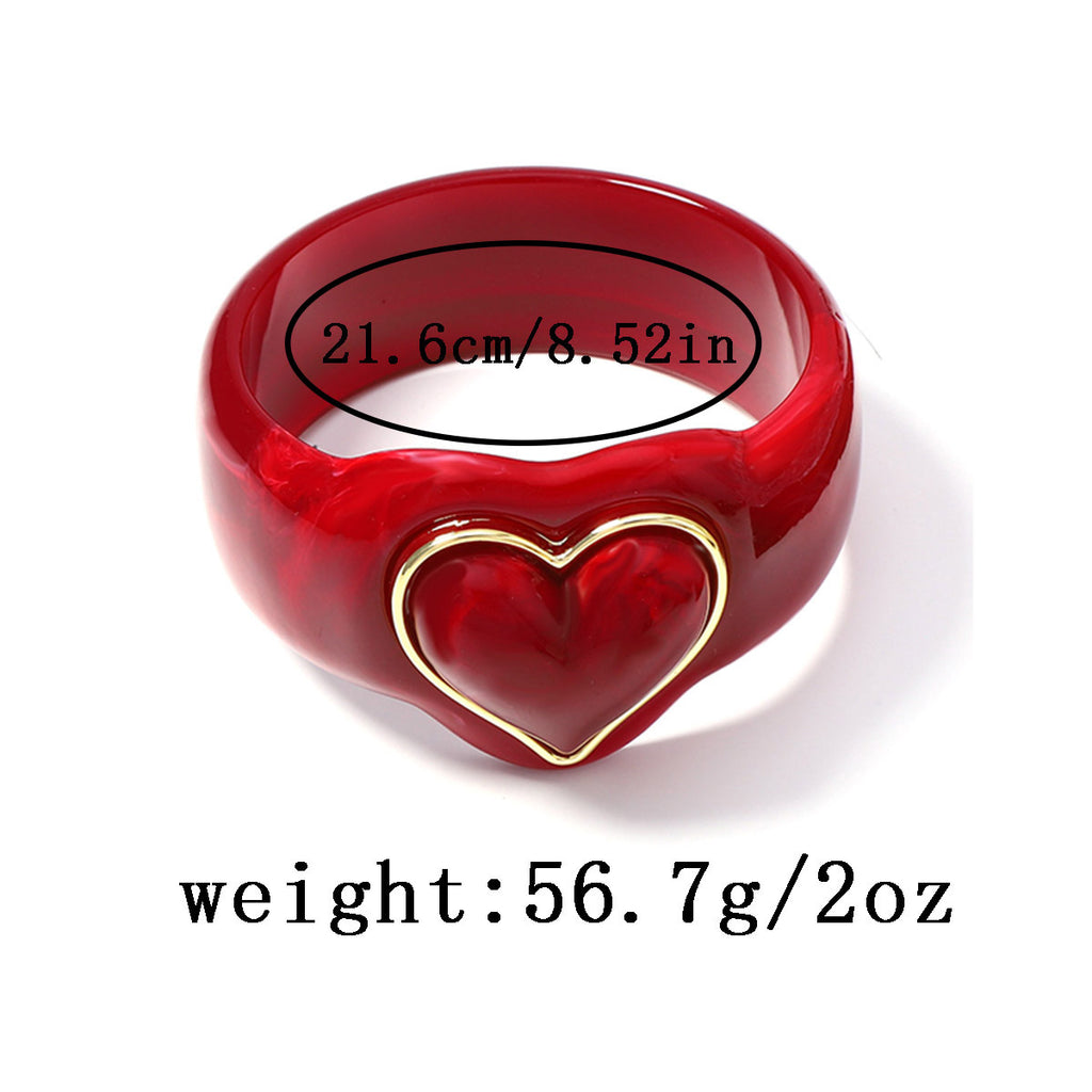 Sweetheart Chunky Resin Heart Bangle