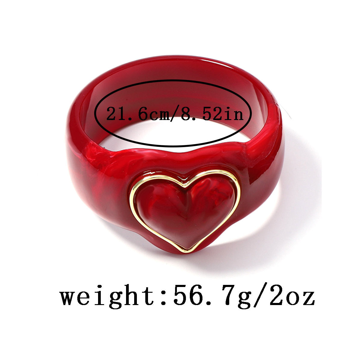 Sweetheart Chunky Resin Heart Bangle
