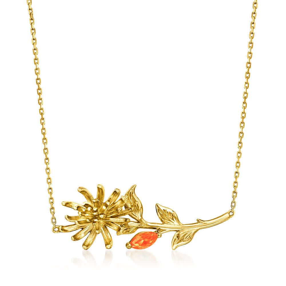 Gold Birthflower Lotus Pendant Spiritual Necklace | JP907