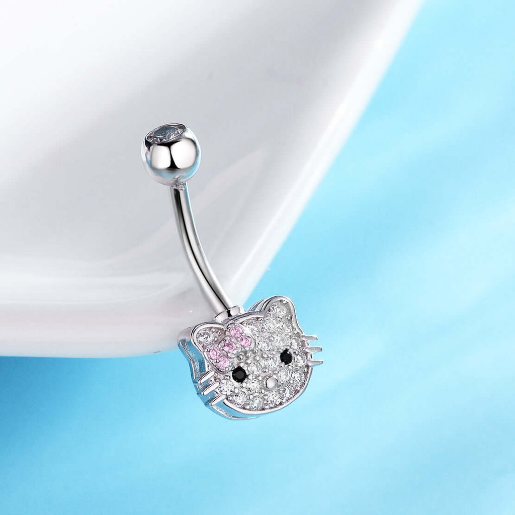 Cute Kitty Cat Belly Button Ring