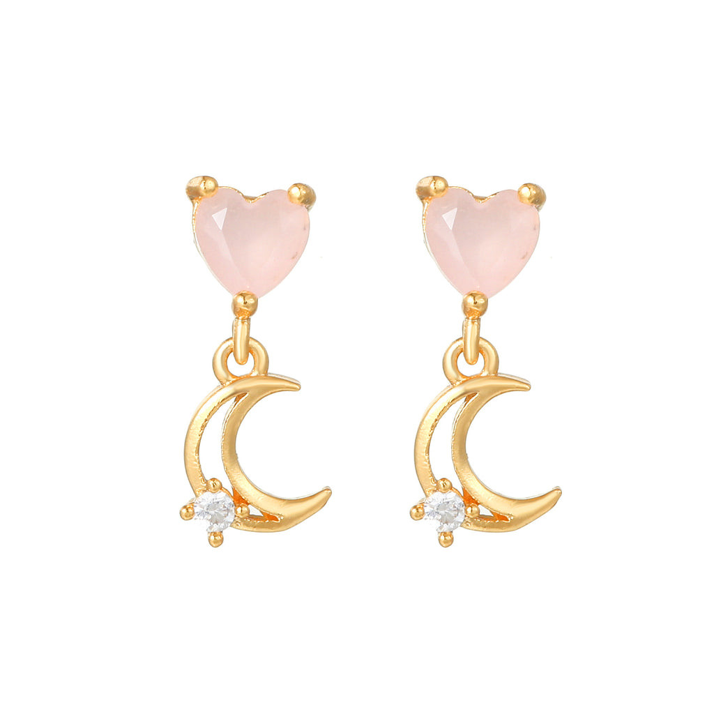 20G Pink Sweet Heart Forward Helix Conch Earrings