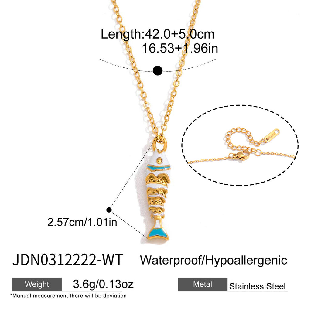 Y2K Fish Beaded Necklace