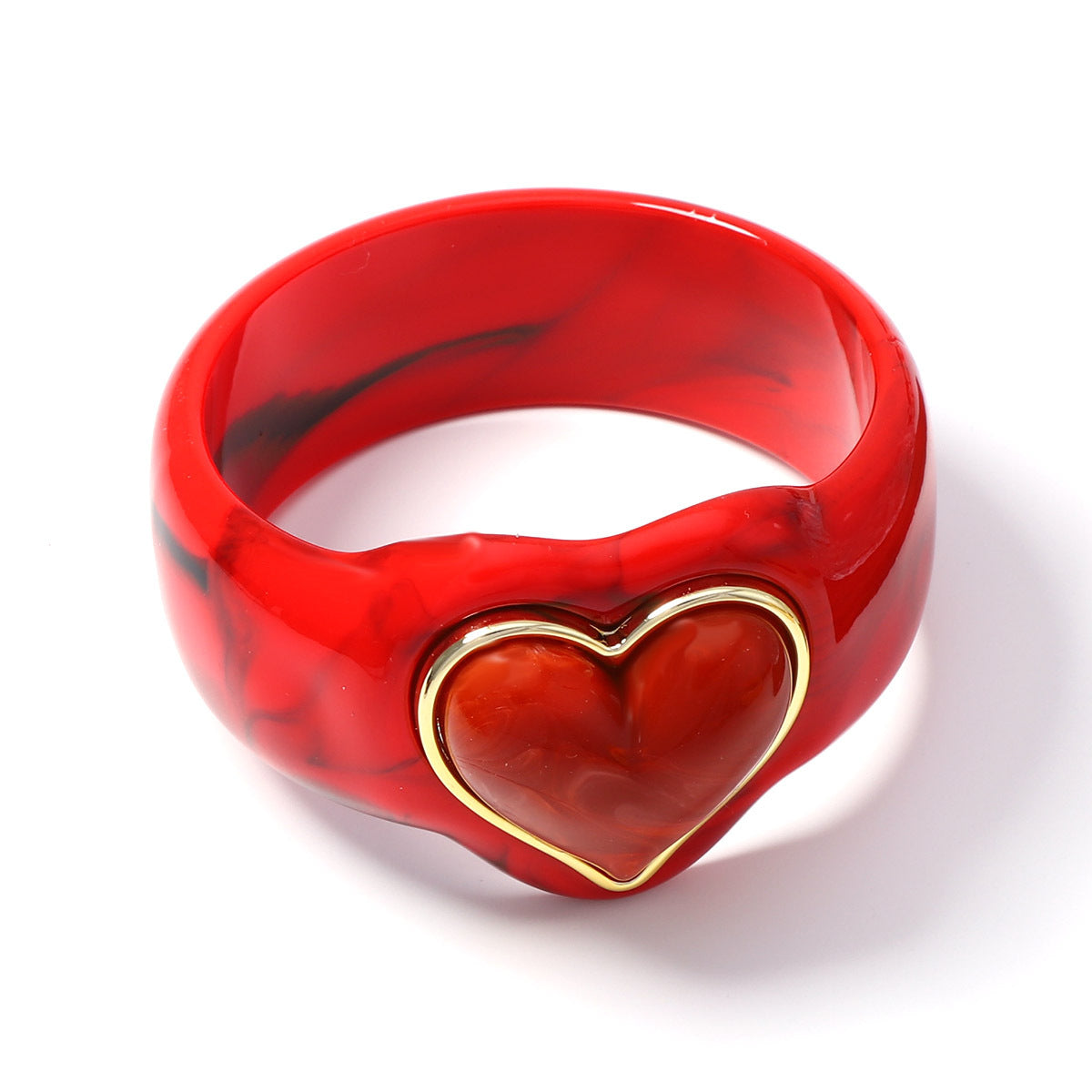 Sweetheart Chunky Resin Heart Bangle