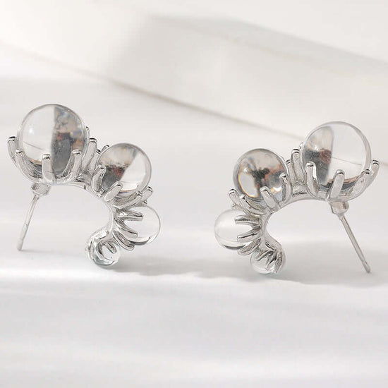 Ice Dew C Hoop Transparent Earrings