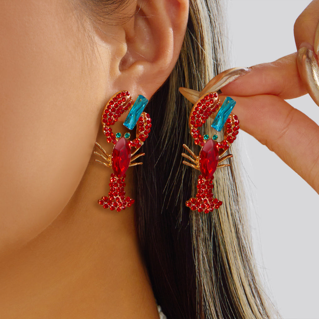 Coastal Summer Lobster Oversize Earrings